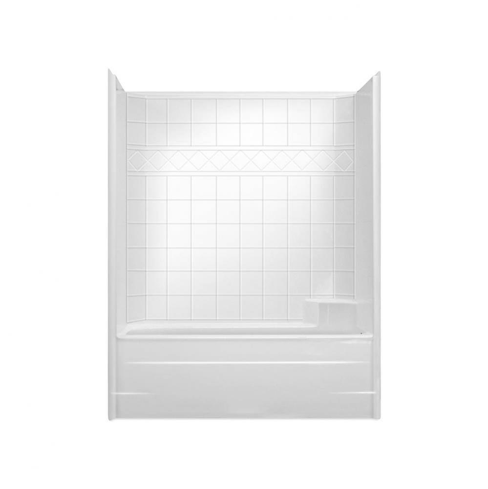 Alcove AcrylX 33 x 60 x 77 Tub Shower in White M6032TSTile