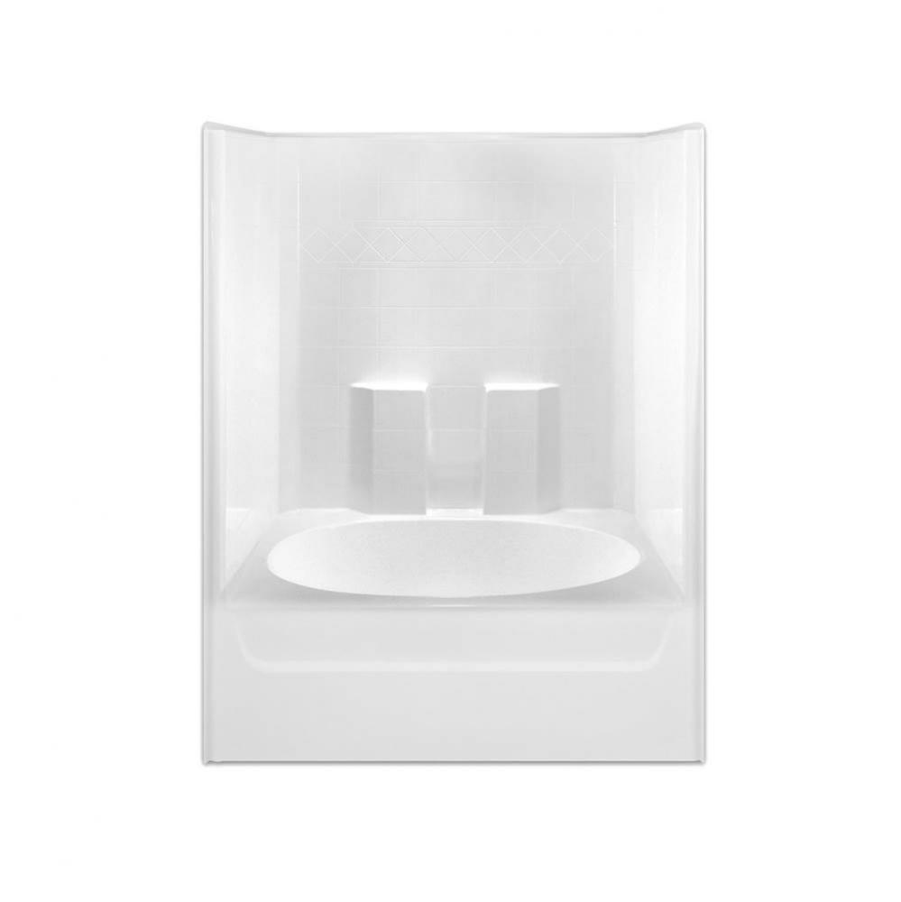 Alcove AcrylX 42 x 60 x 74 Tub Shower in White Granite M6042TSTile