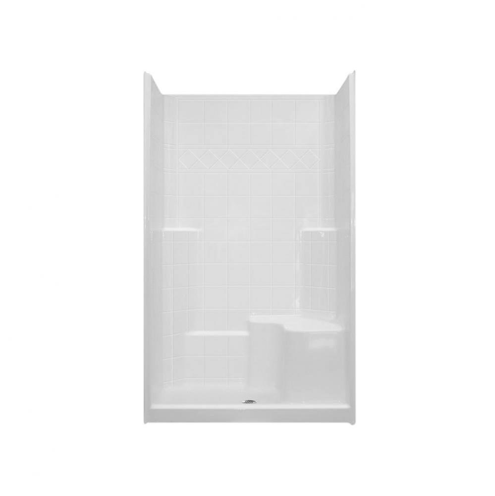 Alcove Thermal Cast Acrylic 37 x 48 x 79 Shower in White CHM 3648 SH 3P 1S