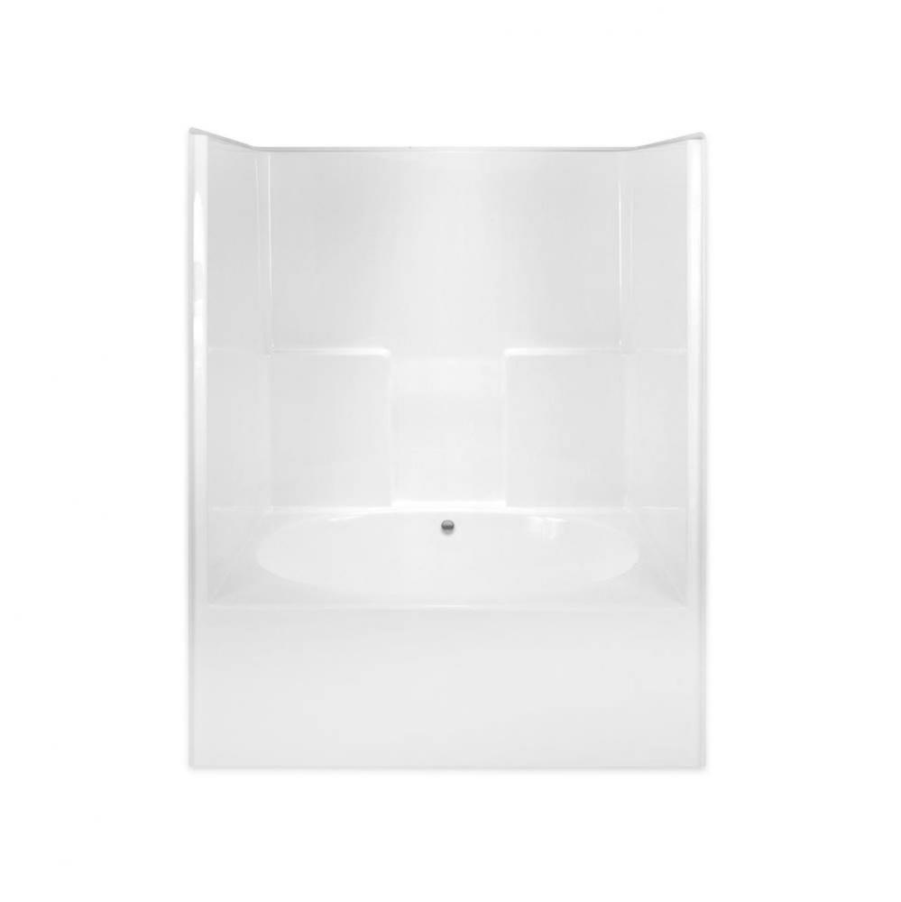 Alcove AcrylX 42 x 60 x 74 Tub Shower in White Granite G6042TSHS C