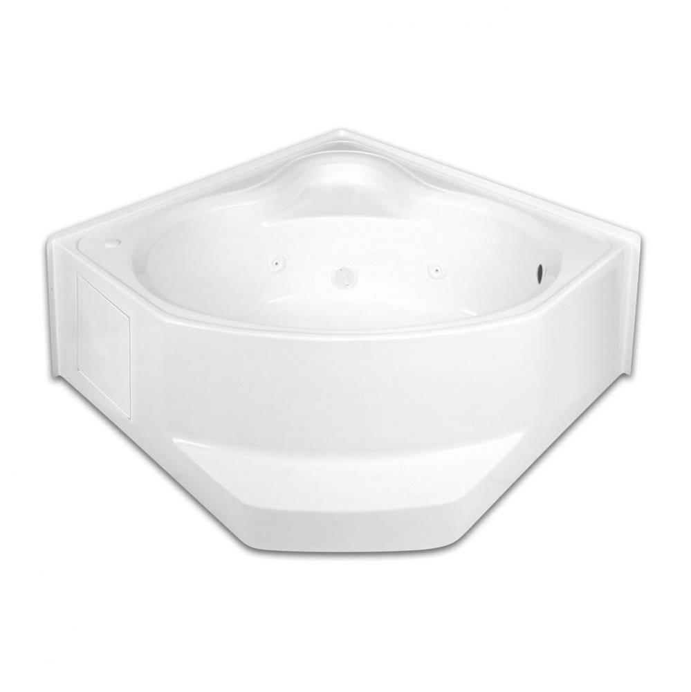 Corner AcrylX 55 x 55 x 21 Bath in White Granite G5454AP