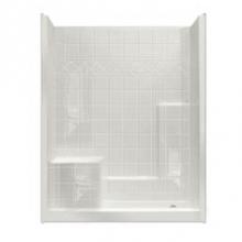 Hamilton Bathware HA001603-L-000-BIS - Alcove Solid Surface 33 x 60 x 77 Shower in Biscuit STN6032SH 3P 1S TILE