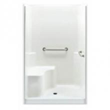 Hamilton Bathware HA001347-XBASE-000-BSG - Alcove AcrylX 37 x 48 x 78 Shower in Biscuit Granite G4837SH 1S