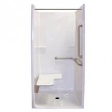 Hamilton Bathware HA001334-XBASE-000-WHG - Alcove AcrylX 37 x 42 x 82 Shower in White Granite G3682IBS RRF