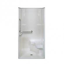 Hamilton Bathware HA001325-XBASER-000-MNG - Alcove AcrylX 39 x 39 x 77 Shower in Mink Granite G3600IBS 1S