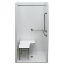 Hamilton Bathware HA001336-X2LBSVBR-000-MNG - Alcove AcrylX 37 x 41 x 78 Shower in Mink Granite G3838IBS RRF Tile