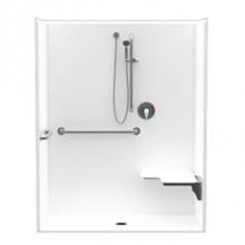 Hamilton Bathware HA001365-X2LBSHHR-000-QGR - Alcove AcrylX 32 x 62 x 78 Shower in Quail Granite G6233IBS-F