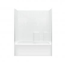Hamilton Bathware HA001240-L-WP-WHT - Alcove AcrylX 32 x 60 x 74 Tub Shower in White M3360TS Tile