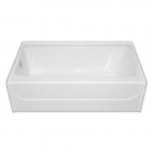 Hamilton Bathware HA001118-L-000-WHG - Alcove AcrylX 54 x 31 x 16 Bath in White Granite G5432TO