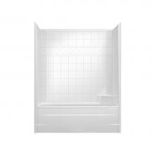 Hamilton Bathware HA001241-R-WP-WHT - Alcove AcrylX 33 x 60 x 77 Tub Shower in White M6032TSTile