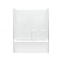 Hamilton Bathware HA001240-R-WP-WHG - Alcove AcrylX 32 x 60 x 74 Tub Shower in White Granite M3360TS Tile