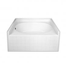 Hamilton Bathware HA001112-R-000-WHG - Alcove AcrylX 60 x 42 x 27 Bath in White Granite G4260TOTile