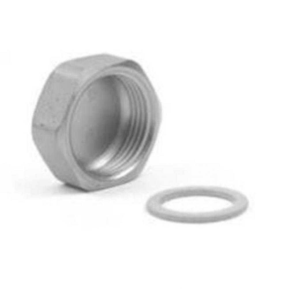 1&apos;&apos; Manifold End Cap W/ Gasket, Nickel Plated