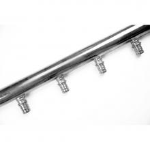 Rehau 104902-001 - Everloc Plus Lf Brass Cut-To-Length Manifold, 1'' Header, (24) 1/2'' Pex Outle