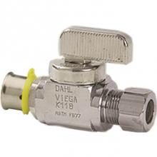 Viega 94023 - Pureflow Press Viega Pureflow Press Stop ValveStraight P:  3/8; Cts:  1/4