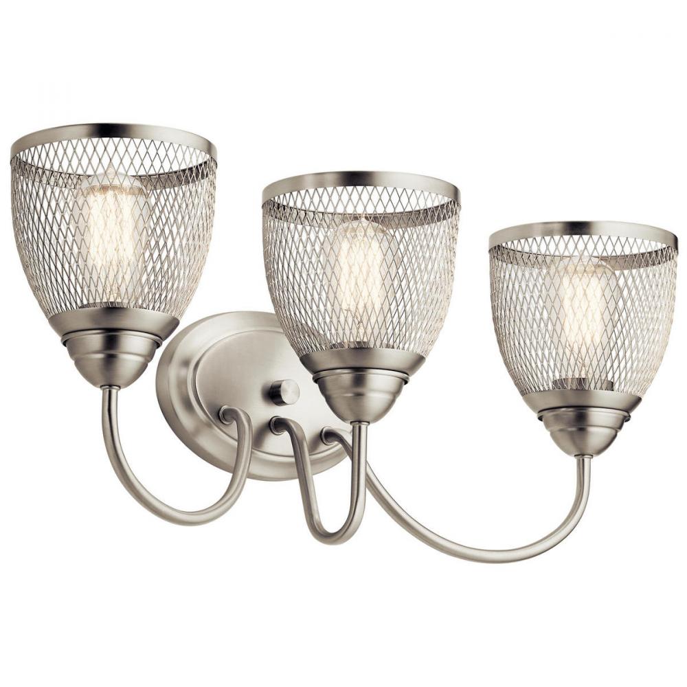 Voclain 24&#34; 3 Light Vanity Light with Mesh Shade in Brushed Nickel
