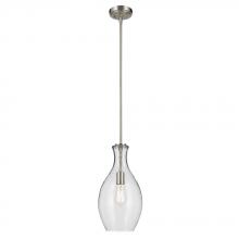 Kichler 42047NI - Everly 17.75" 1-Light Bell Pendant with Clear Glass in Brushed Nickel