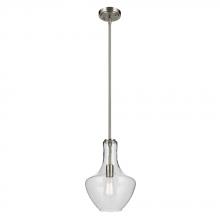Kichler 42141NI - Everly 15.25" 1-Light Bell Pendant with Clear Glass in Brushed Nickel