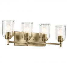 Kichler 45575NBRCLR - Shailene 29.75" 4-Light Vanity Light with Clear Glass in Natural Brass