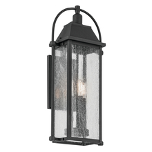 Kichler 49715BKT - Harbor Row 23.25" 3-Light Outdoor Wall Light with Clear Seeded Glass in Textured Black