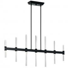 Kichler 52670BK - Sycara 48.25 Inch 14 Light LED Linear Chandelier with Faceted Crystal in Black
