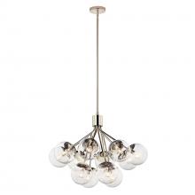 Kichler 52701PNCLR - Silvarious 30 Inch 12 Light Convertible Chandelier with Clear Glass in Polished Nickel