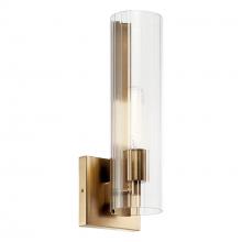 Kichler 55165CPZ - Jemsa 14 Inch 1 Light Wall Sconce with Clear Fluted Glass in Champagne Bronze