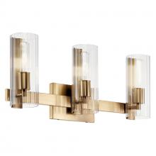 Kichler 55168CPZ - Jemsa 22.75 Inch 3 Light Vanity with Clear Fluted Glass in Champagne Bronze