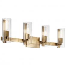 Kichler 55169CPZ - Jemsa 32 Inch 4 Light Vanity with Clear Fluted Glass in Champagne Bronze