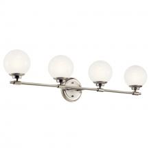 Kichler 55173PN - Benno 34 Inch 4 Light Vanity with Opal Glass in Polished Nickel and Brushed Nickel