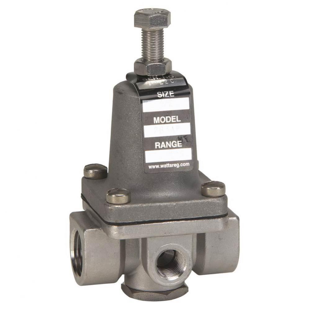 1/2 In Ss 3-Way Small Water Pressure Regulator, Npt Female, 100-300 psi, Viton Trim