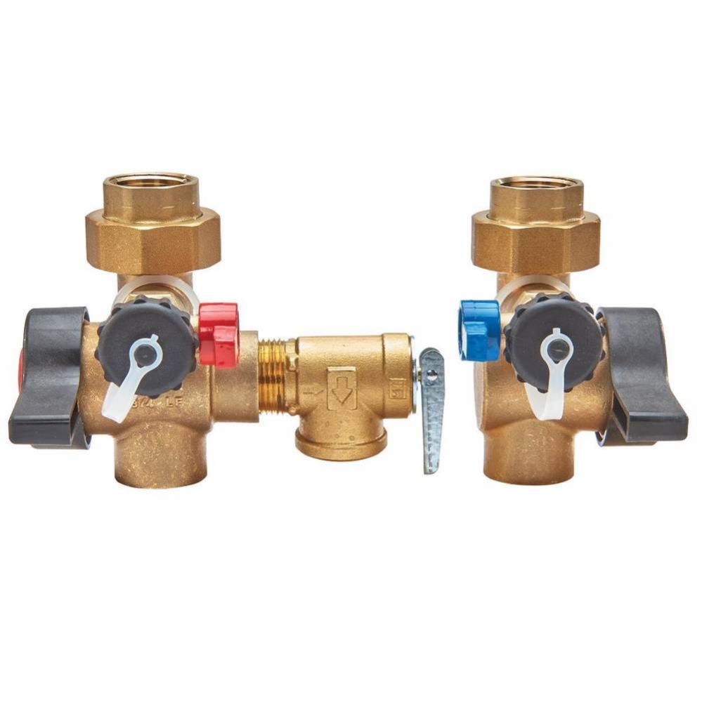 3/4 IN Lead Free Tankless Water Heater Valve Set with VersaFit Technology