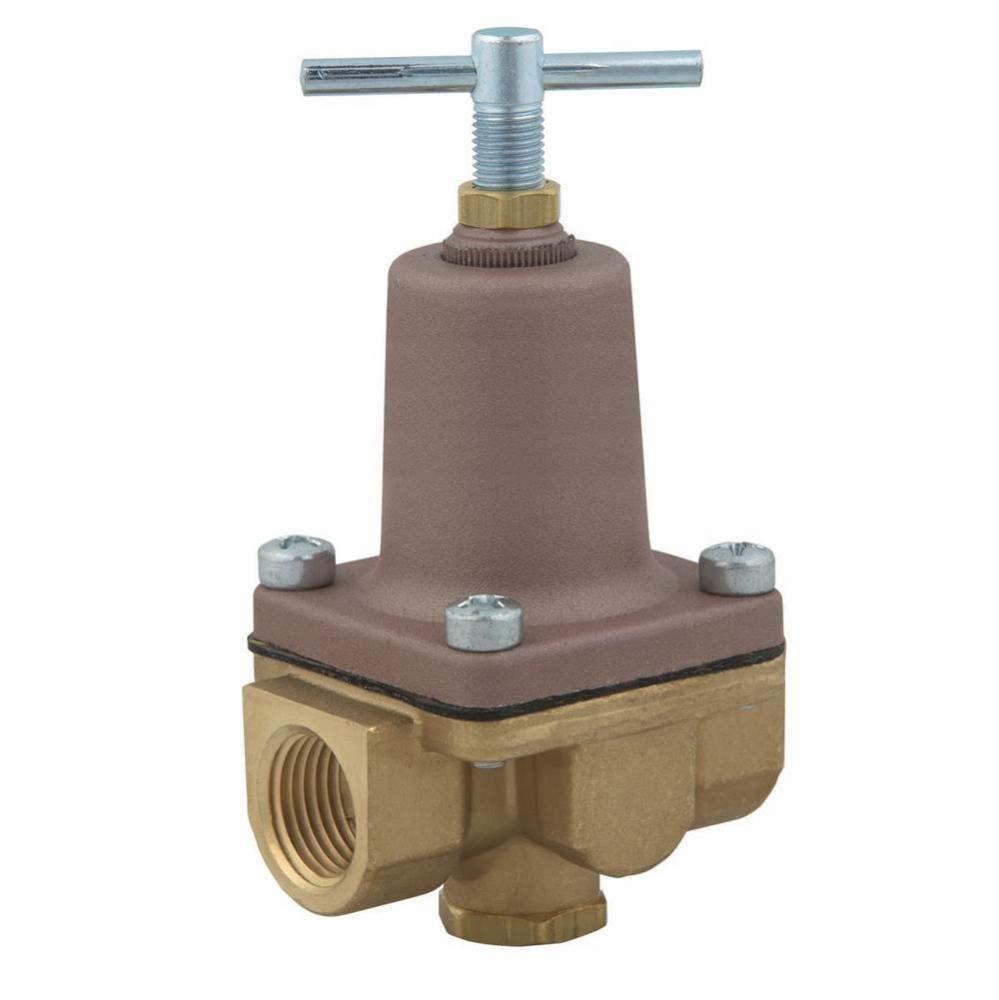 1/4 In Lead Free 2-Way Small Water Pressure Regulator, Range 3-50 psi