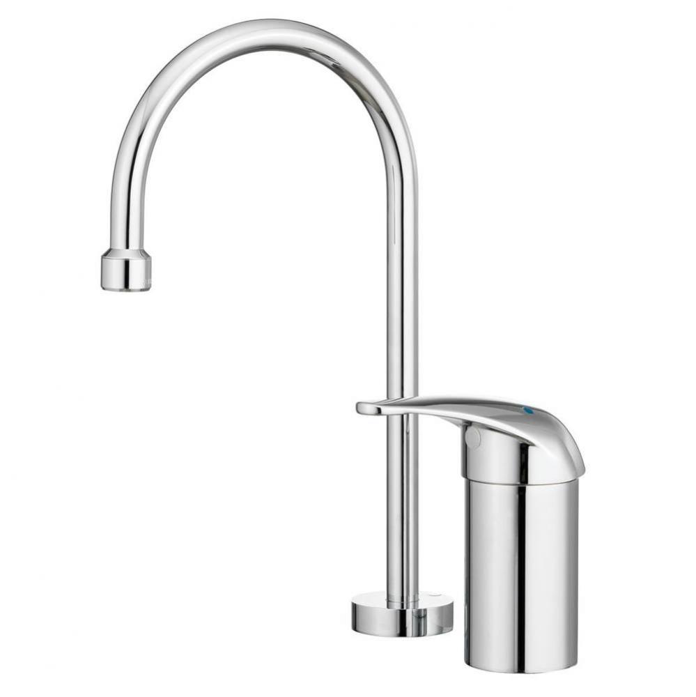 Lavsafe (TM) Gooseneck Thermostatic Faucet With 6 In Lever Handle