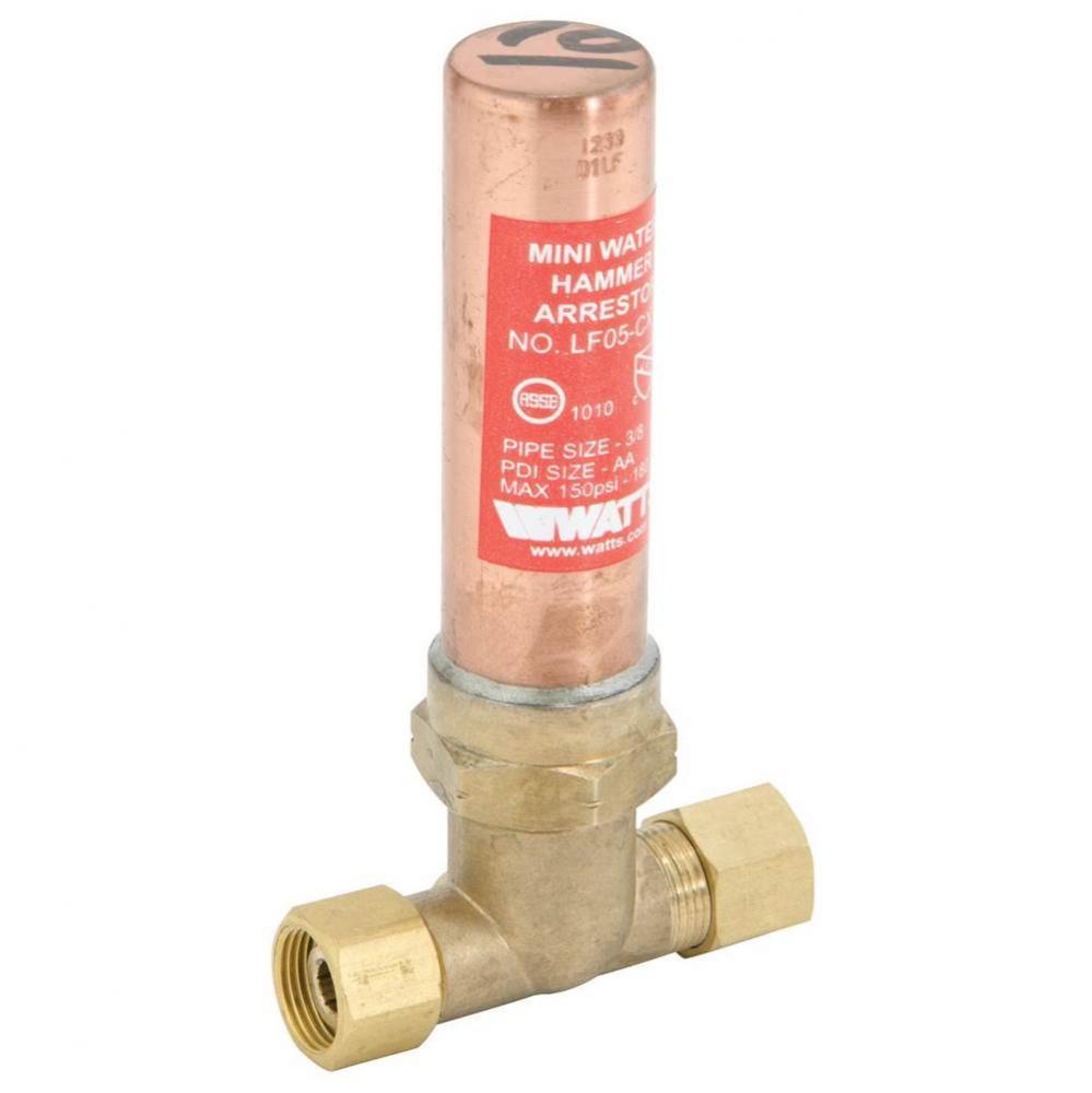 3/8 In Lead Free Mini Water Hammer Arrestor, Comp X Reverse Comp Nut, For Icemaker Or Lav Supply T