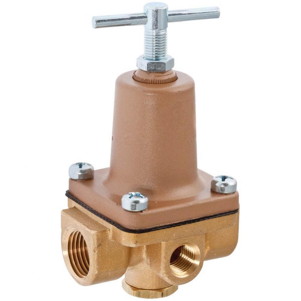 1/4 IN Lead Free Brass 3-Way Small Water Pressure Regulator, Reduced Range 10-125 psi