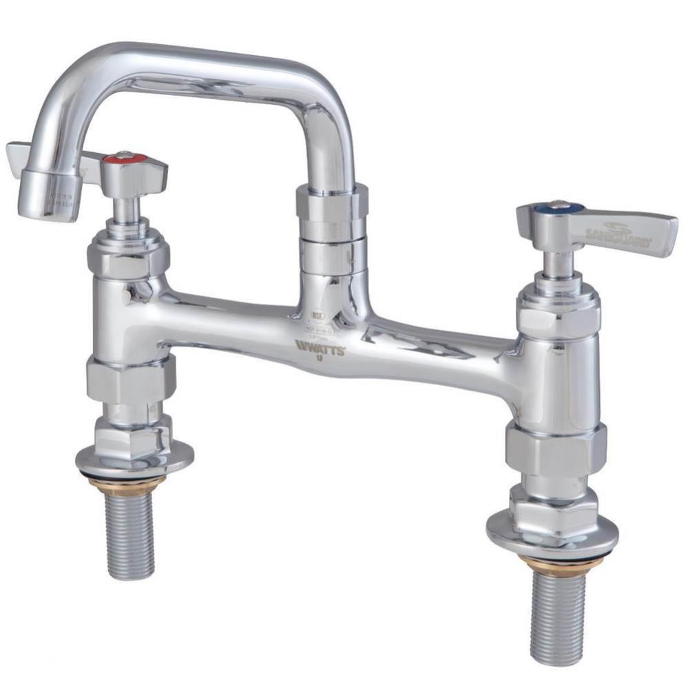 8 In Lead Free Deck Mount Faucet With 8 In Swivel Spout