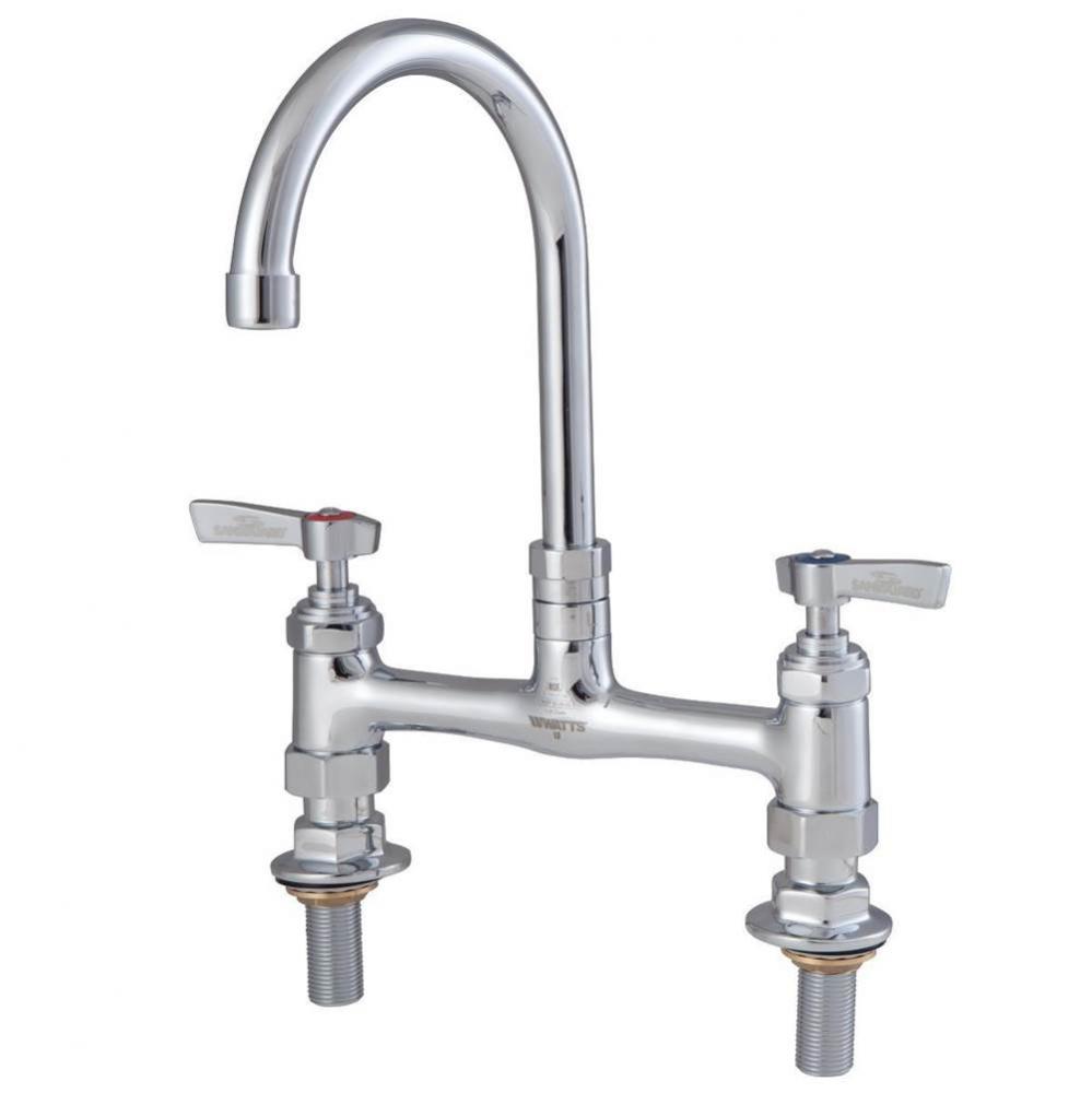 8 In Lead Free Deck Mount Faucet With 9 In Gooseneck Spout