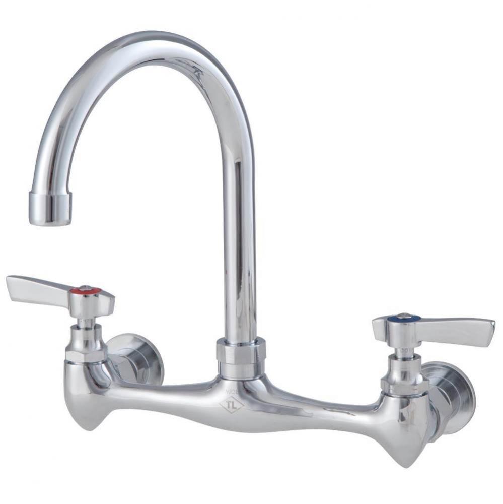 Lead Free Economy 8 In Wall Mount Faucet With 6 In Gooseneck Spout