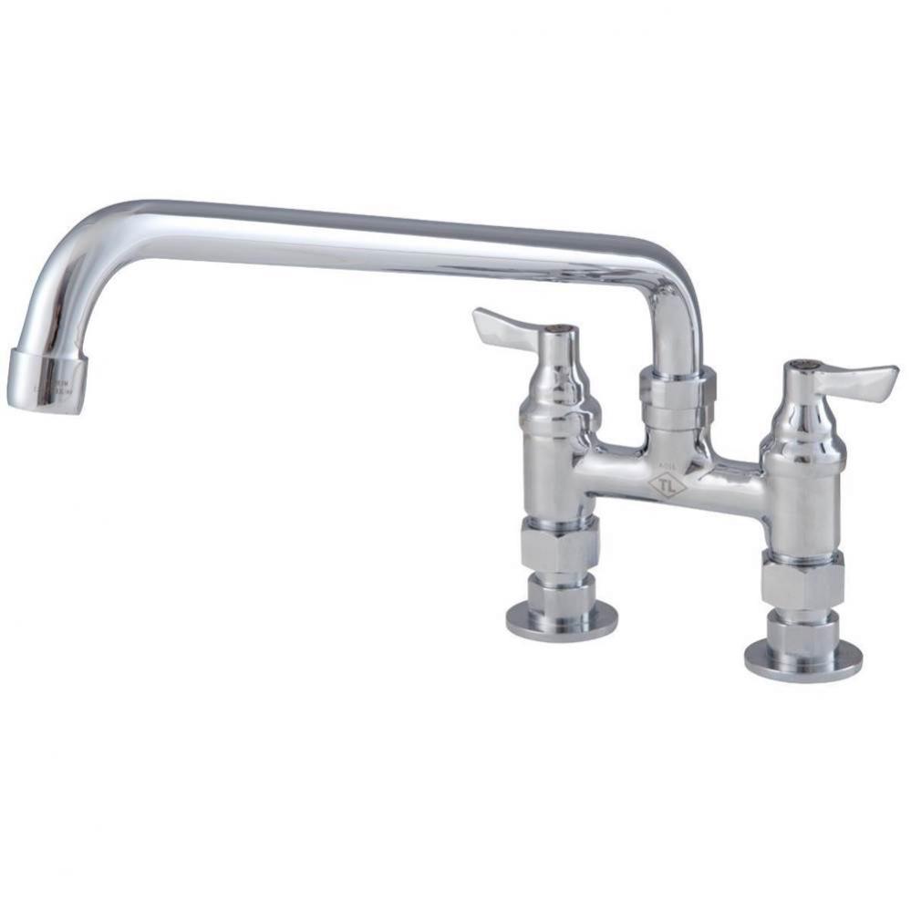 Lead Free Economy 4 In Deck Mount Faucet With 12 In Swivel Spout