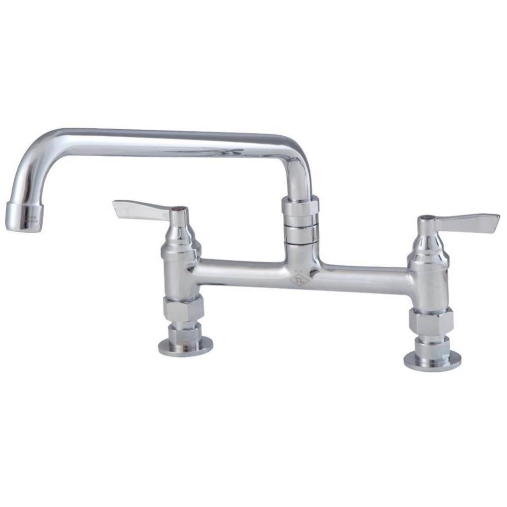 Lead Free Economy 8 In Deck Mount Faucet With 12 In Swivel Spout
