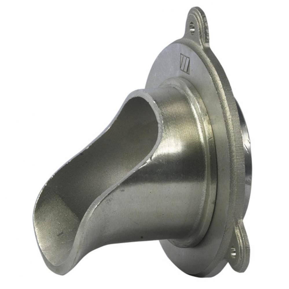 Downspout Nozzle, Cast Nickel Bronze, Anchor Flange, Countersunk Mounting Holes, 8 IN IPS Threaded
