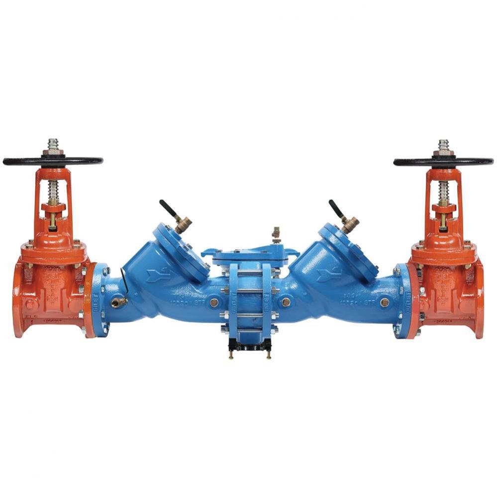 6 IN Cast Iron Reduced Pressure Zone Backflow Preventer Assembly, Domestic OSY Shutoff Valves, Arm