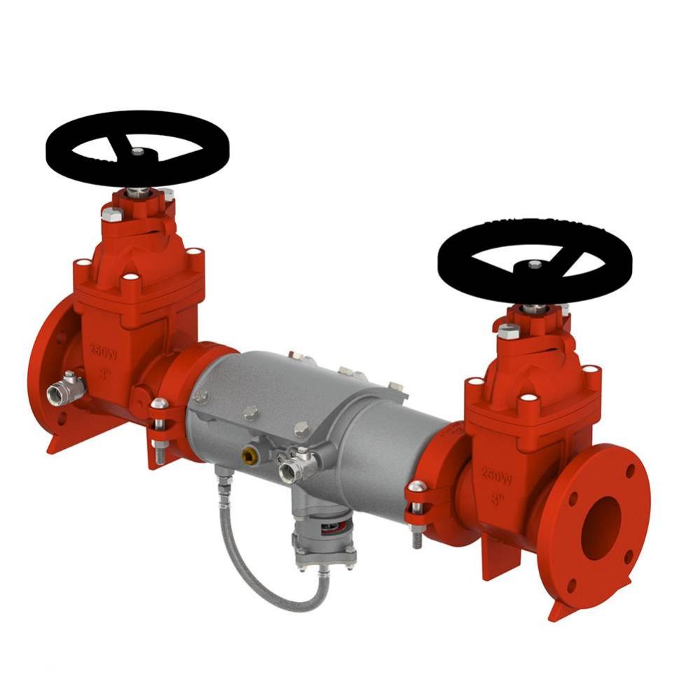 3 IN SS Reduced Pressure Zone Backflow Preventer Assembly, Magnum, NRS Shutoff Valves, Grooved End