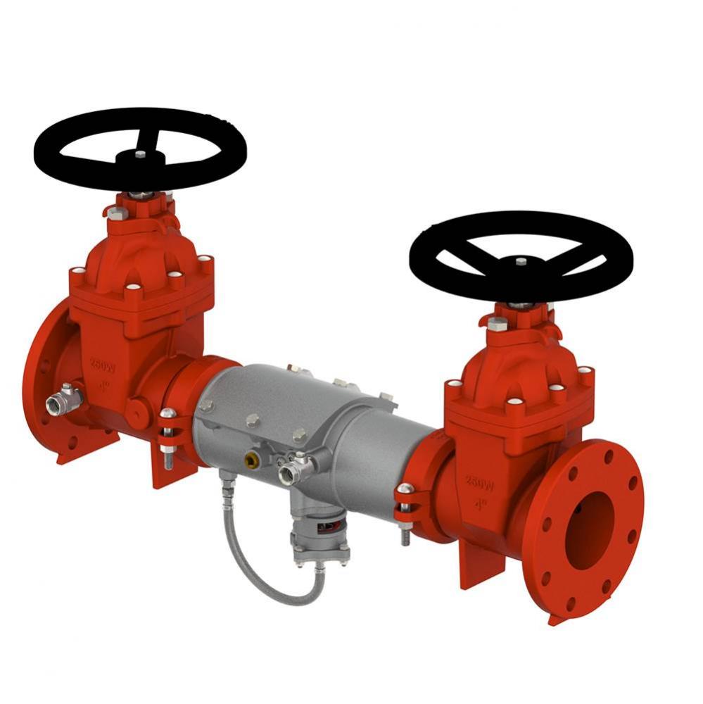 4 IN SS Reduced Pressure Zone Backflow Preventer Assembly, Magnum, NRS Shutoff Valves, Grooved End