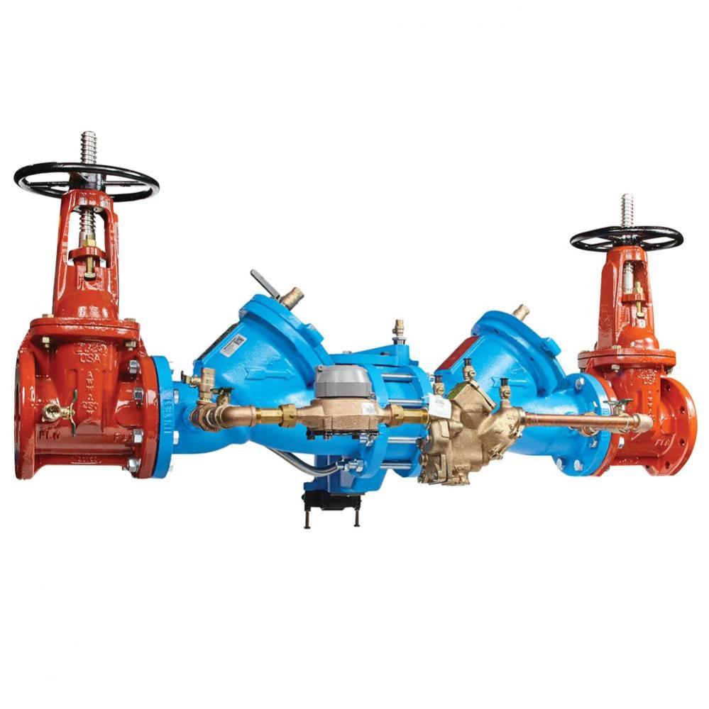 4 IN Cast Iron Reduced Pressure Detector Assembly Backflow Preventer, Domestic OSY Shutoff, Cubic