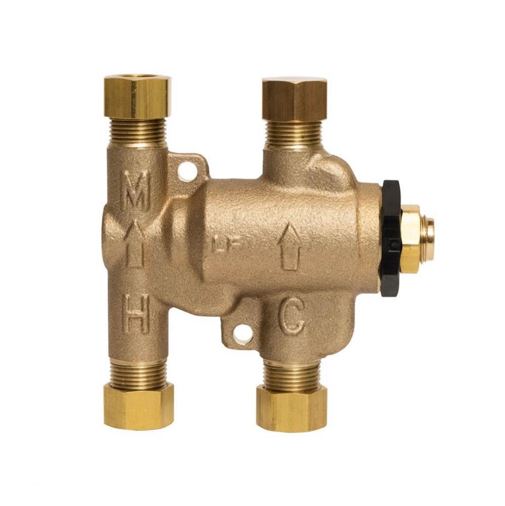 3/8 IN Lead Free Thermostatic Mixing Valve, Adjustable 80-120 F, model LFUSG-B-M3