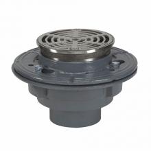 Watts FD-1102-A6-US - Floor Drain, Epoxy Coated CI, Anchor Flange, Reversible Clamping Collar, Weepholes, Adj 6 IN Round