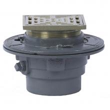 Watts FD-102 - Floor Drain Body, Cast Iron, Epoxy Coated, 2 IN No Hub, Anchor Flange, Clamping Collar, Weepholes