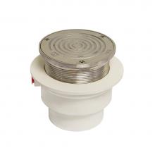 Watts CO12-4PVC - Floor Cleanout, PVC Body, 4 IN Solvent Weld Connection, 5 IN Round Adjustable NB Top, Poly Plug, M
